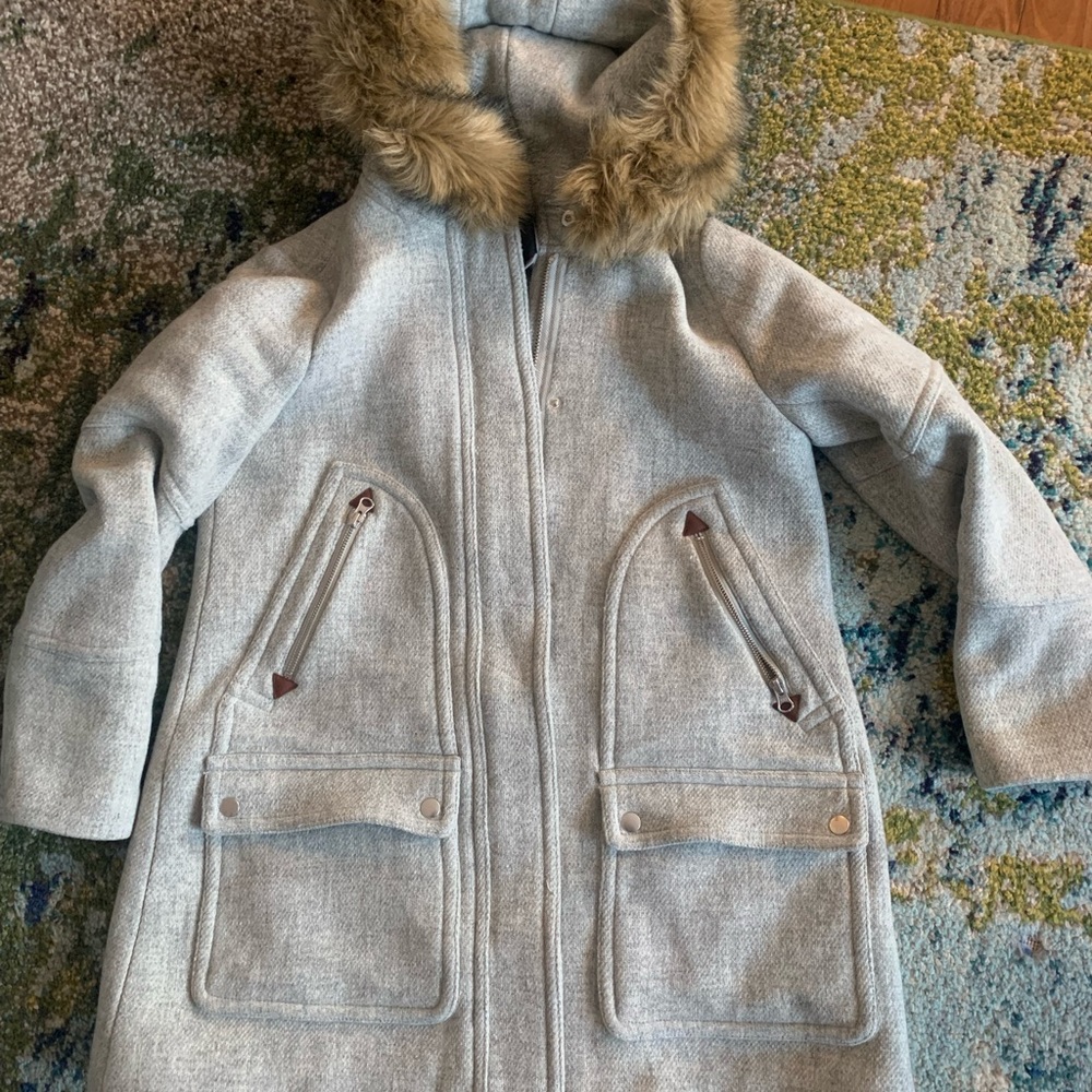 J Crew Chateau parka in Italian stadium Wool Coat size 10